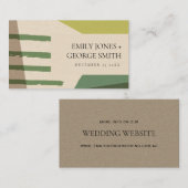 MODERN ABSTRACT LIME GROEN ART WEDDING WEDSITE VISITEKAARTJE (Voorkant / Achterkant)