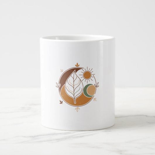 Modern Abstract Line Art Coffee Cup Grote Koffiekop (Voorkant)