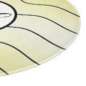 Modern Abstract Line Art Initial Butter Yellow Snijplank (Hoek)