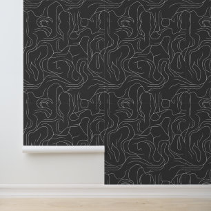 Modern Abstract Line Art Pattern Behang