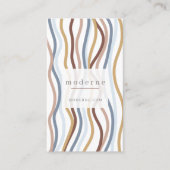 Modern Abstract Line Wave Pattern Design Wit Visitekaartje (Voorkant)