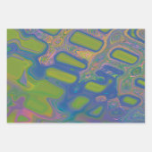 Modern Abstract Liquid Pour Art Blue Green Inpakpapier Vel (Voorkant 3)