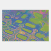 Modern Abstract Liquid Pour Art Blue Green Inpakpapier Vel (Voorkant)