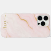 Modern Abstract marmeren ontwerp met Initialen en  Case-Mate iPhone Case (Achterkant (horizontaal))