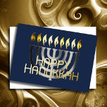 Modern Abstract Menorah grijs Folie Feestdagenkaart<br><div class="desc">Modern Abstract Menorah grijs</div>