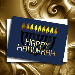 Modern Abstract Menorah Zwart Geel Folie Feestdagenkaart<br><div class="desc">Modern Abstract Menorah Zwart Geel</div>