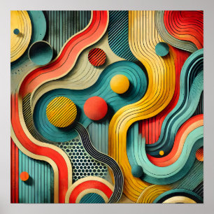 Modern Abstract met behulp van organische vormen i Poster