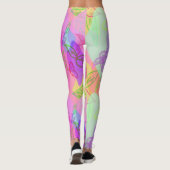 Modern Abstract met het langwerppatroonleggen Leggings (Achterkant)