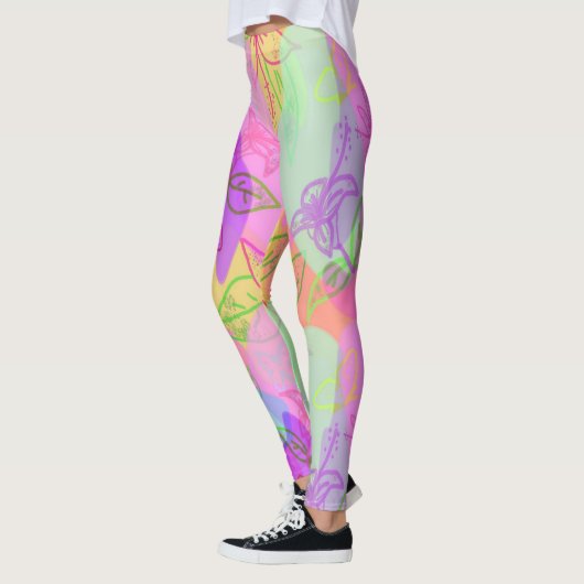 Modern Abstract met het langwerppatroonleggen Leggings (Links)