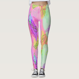 Modern Abstract met het langwerppatroonleggen Leggings