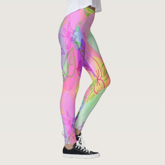 Modern Abstract met het langwerppatroonleggen Leggings (Rechts)