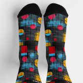 Modern Abstract met levendige geometrische patrone Sokken (Top)