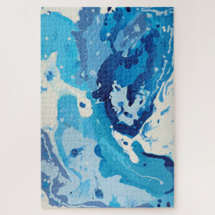 Modern abstract met pasteltinten van de blauwe oce legpuzzel