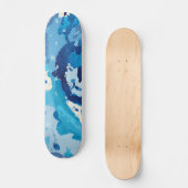 Modern abstract met pasteltinten van de blauwe oce persoonlijk skateboard (Voorkant)
