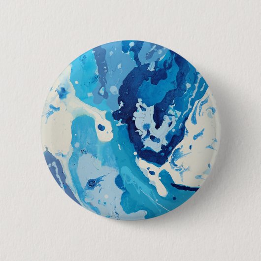 Modern abstract met pasteltinten van de blauwe oce ronde button 5,7 cm (Voorkant)