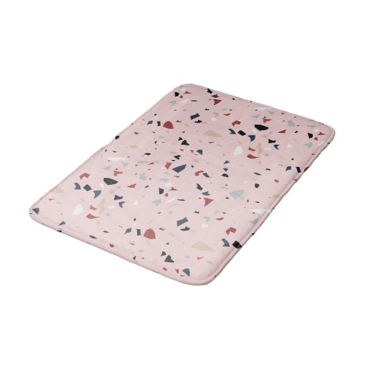 Modern Abstract Midden-eeuws Terrazzopatroon Badmat (Gekanteld)