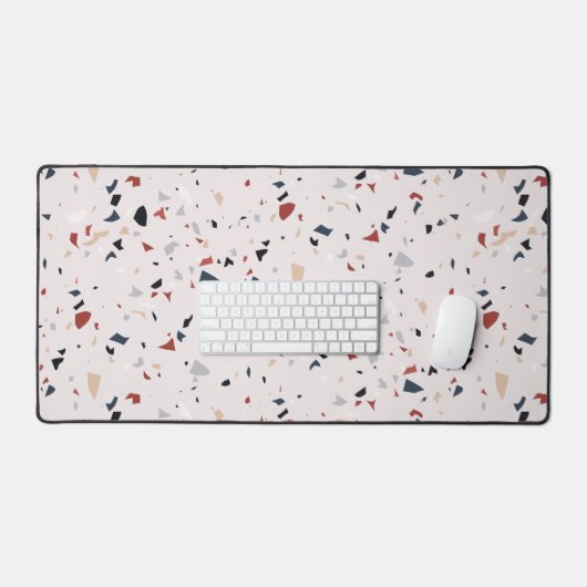 Modern Abstract Midden-eeuws Terrazzopatroon Bureaumat (Keyboard & Muis)