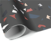 Modern Abstract Midden-eeuws Terrazzopatroon Cadeaupapier (Rol Hoek)