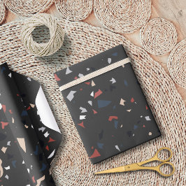 Modern Abstract Midden-eeuws Terrazzopatroon Cadeaupapier