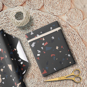 Modern Abstract Midden-eeuws Terrazzopatroon Cadeaupapier