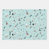 Modern Abstract Midden-eeuws Terrazzopatroon Inpakpapier Vel (Voorkant)