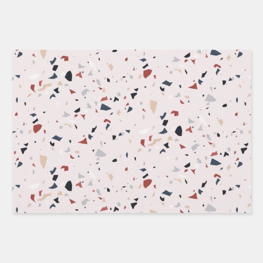 Modern Abstract Midden-eeuws Terrazzopatroon Inpakpapier Vel (Voorkant)