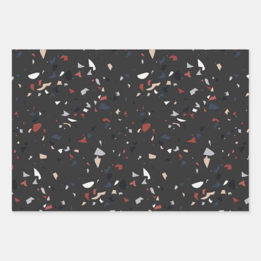 Modern Abstract Midden-eeuws Terrazzopatroon Inpakpapier Vel (Voorkant 3)