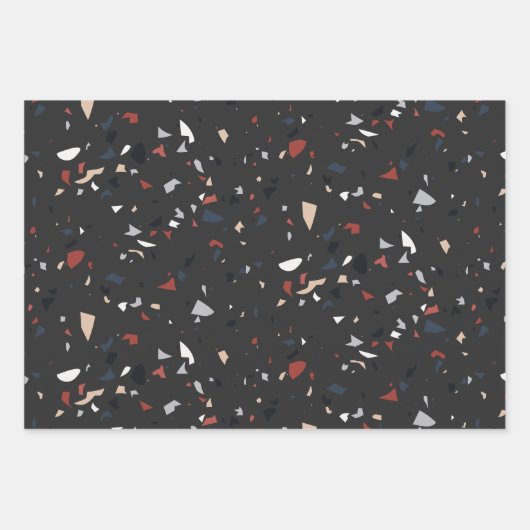 Modern Abstract Midden-eeuws Terrazzopatroon Inpakpapier Vel (Voorkant)