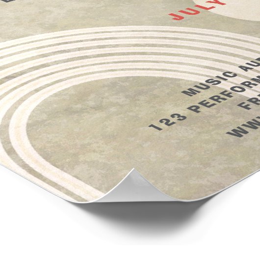 Modern Abstract Minimaal Muziek Concert Poster (Hoek)