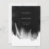 Modern Abstract Minimal Waterverf Zwart Save The Date (Voorkant)