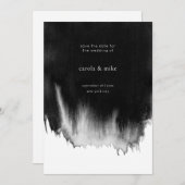 Modern Abstract Minimal Waterverf Zwart Save The Date (Voorkant / Achterkant)
