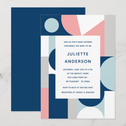 Modern Abstract minimalistisch Baby shower Kaart (Voorkant / Achterkant)