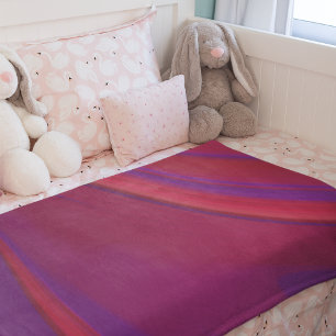 Modern Abstract minimalistisch rood Paars zwijn kl Fleece Deken