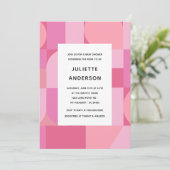 Modern Abstract minimalistisch roze Baby shower Kaart (Staand voorkant)