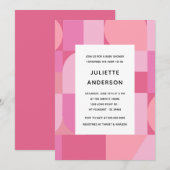 Modern Abstract minimalistisch roze Baby shower Kaart (Voorkant / Achterkant)