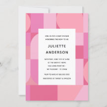 Modern Abstract minimalistisch roze Baby shower