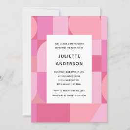 Modern Abstract minimalistisch roze Baby shower Kaart