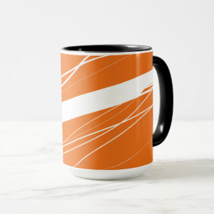 Modern Abstract minimalistisch Sinaasappel-wit Mok