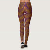 Modern Abstract Moiré-effect Paars Goud Leuke Koel Leggings (Achterkant)