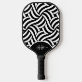 Modern Abstract Monogram 2-Kleur Patroon Pickleball Paddle (Voorkant)