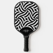 Modern Abstract Monogram 2-Kleur Patroon Pickleball Paddle (Achterkant)