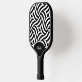 Modern Abstract Monogram 2-Kleur Patroon Pickleball Paddle (Links)