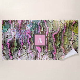 Modern Abstract Monogram Huwelijksfeest Favoriet G Strandlaken