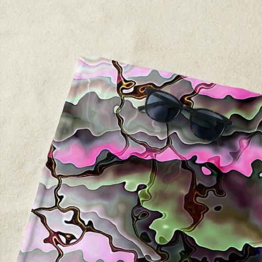 Modern Abstract Monogram Weddenschap Strandlaken (In situ)