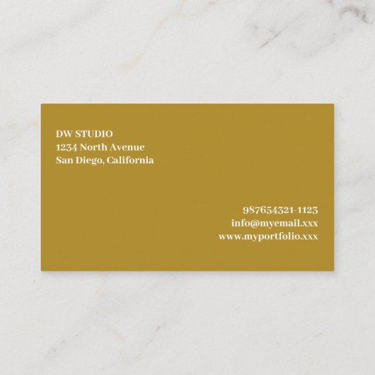 Modern Abstract mosterd Visitekaartje (Achterkant)