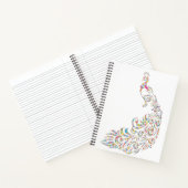 Modern Abstract multicolor Peacock Notitieboek (Binnen)