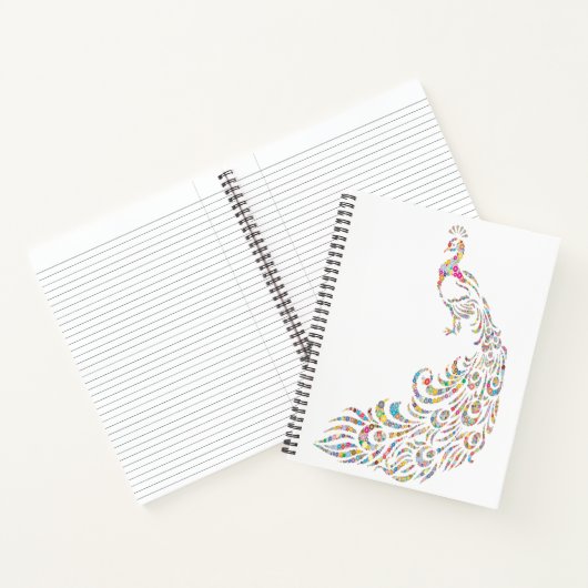 Modern Abstract multicolor Peacock Notitieboek (Binnen)