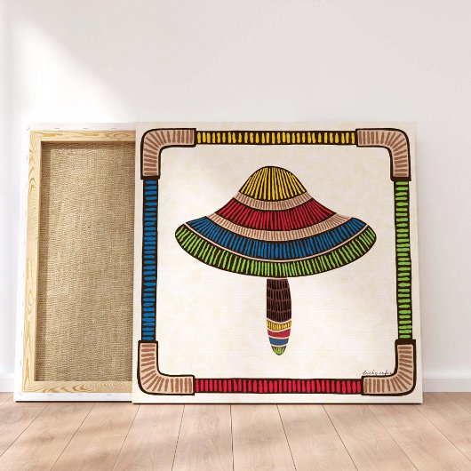 Modern Abstract Mushroom Canvas Afdruk