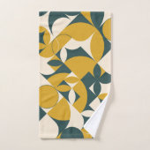 Modern Abstract Mustard Green Circle Design Bad Handdoek (Handdoek)