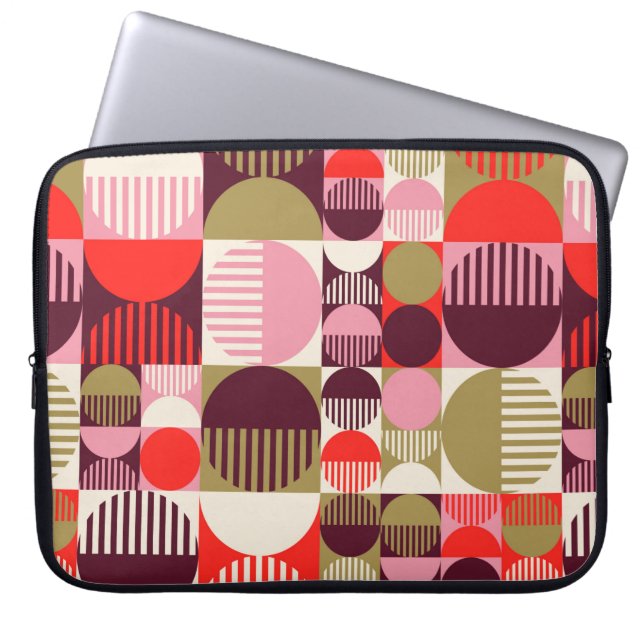 Modern  abstract naadloos geometrisch patroon laptop sleeve (Voorkant)